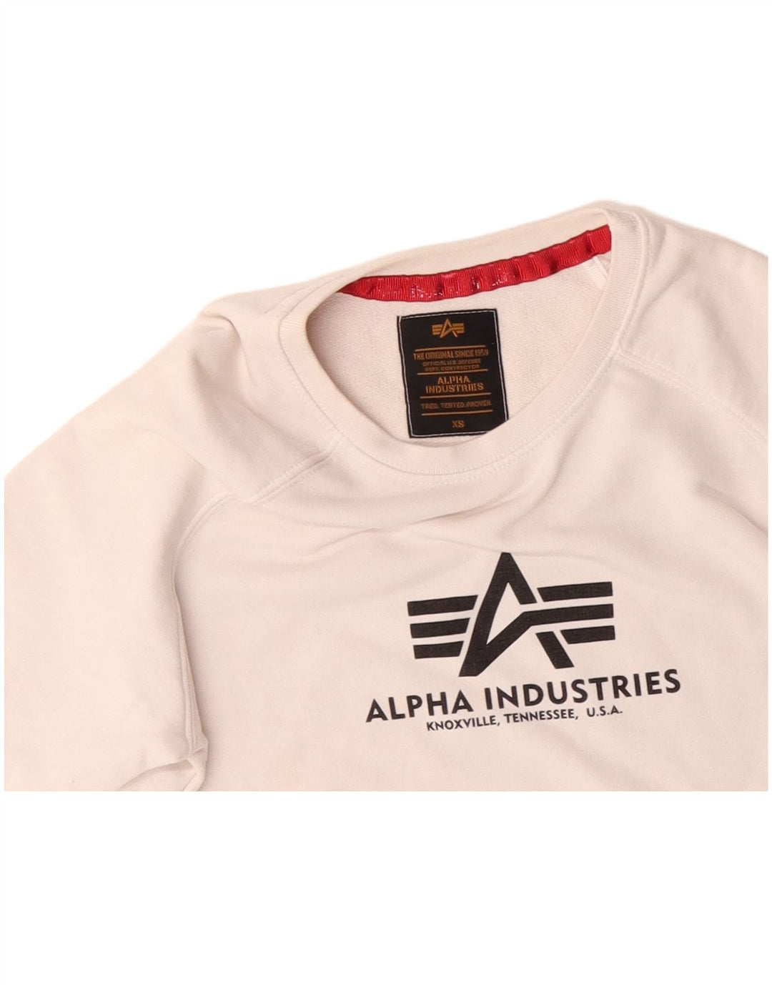 ALPHA INDUSTRIES Suéter gráfico masculino XS branco