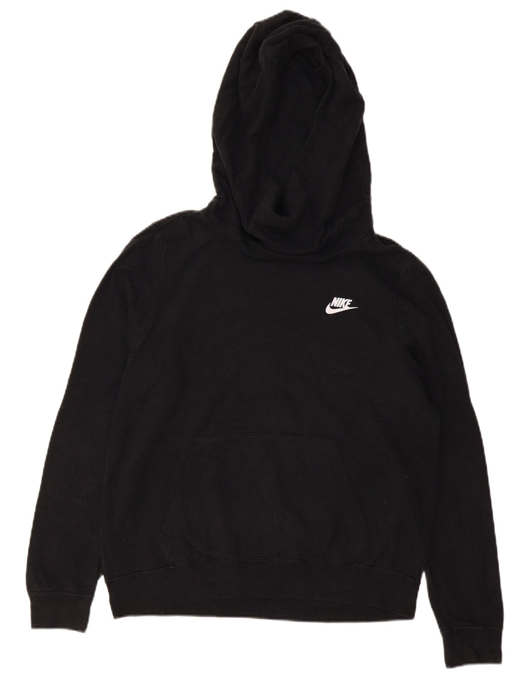 NIKE Womens Hoodie Jumper UK 14 Médio Algodão Preto
