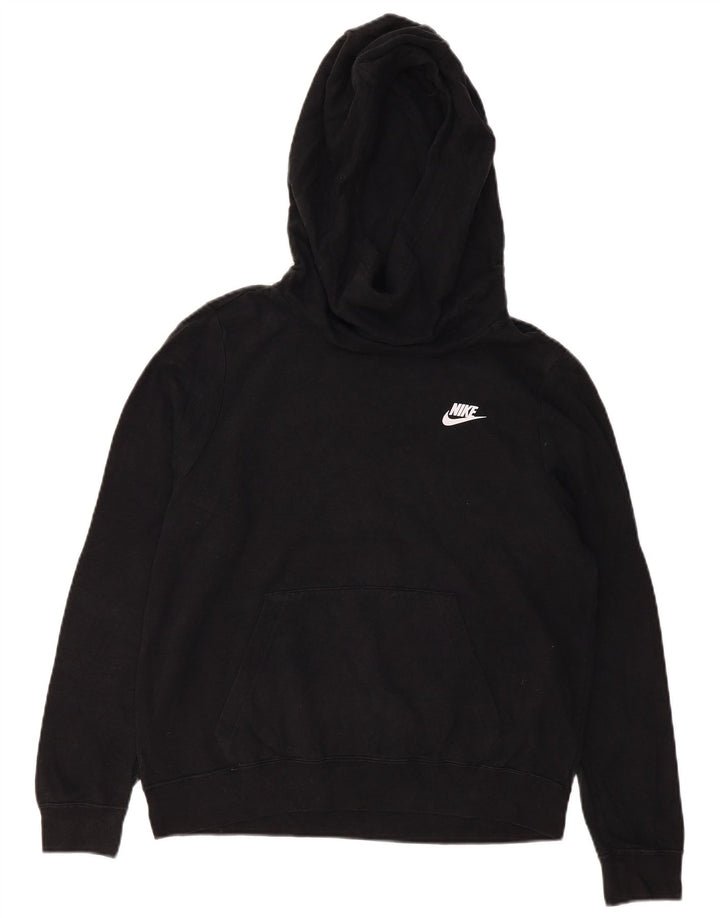 NIKE Womens Hoodie Jumper UK 14 Médio Algodão Preto