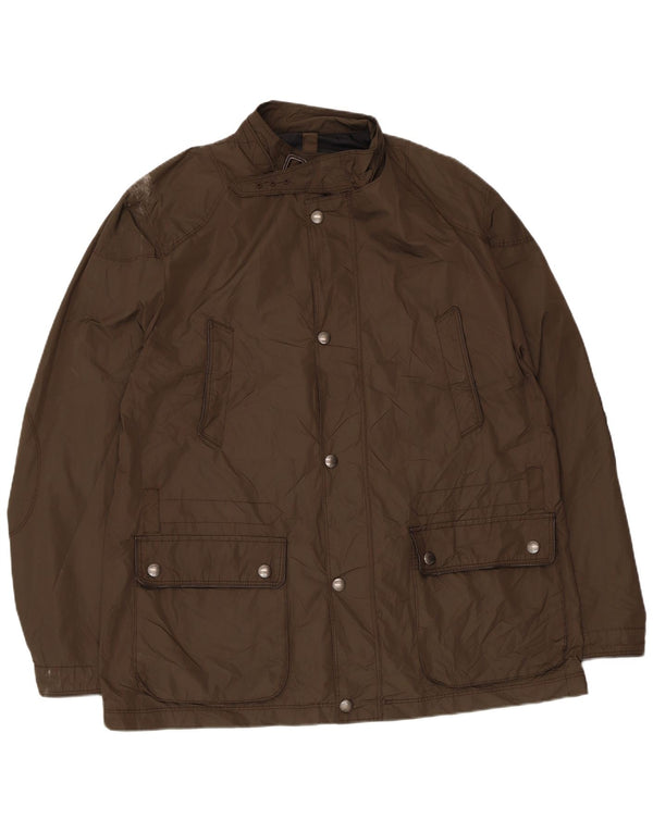 Jaqueta utilitária masculina Massimo Dutti UK 44 2XL poliéster marrom