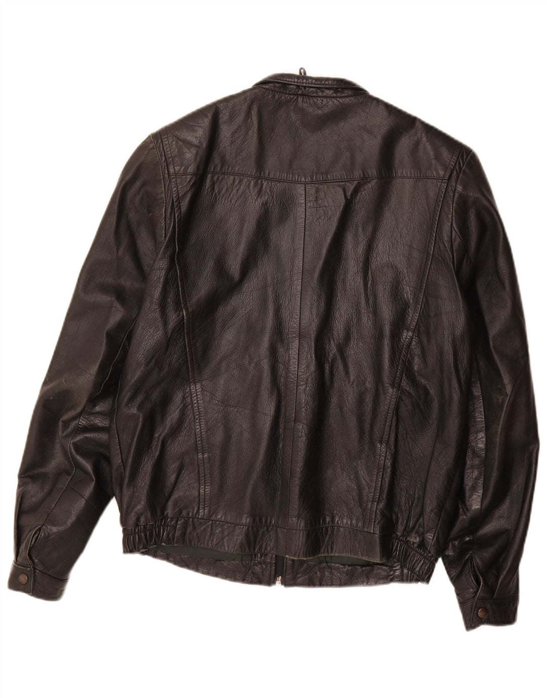 Jaqueta de couro masculina vintage IT 50 grande couro preto