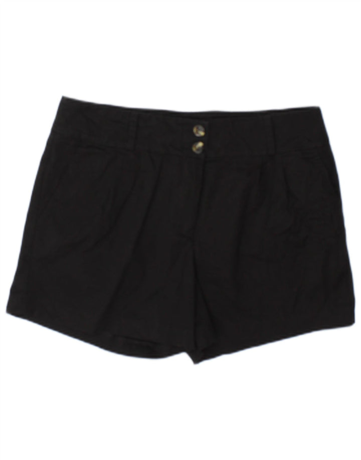Shorts Chino feminino Oasis UK 12 médio W32 algodão preto