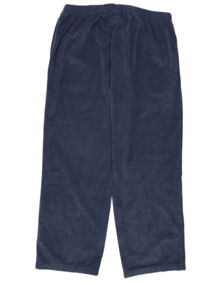 Calça de treino masculina de veludo Diadora grande poliéster azul marinho