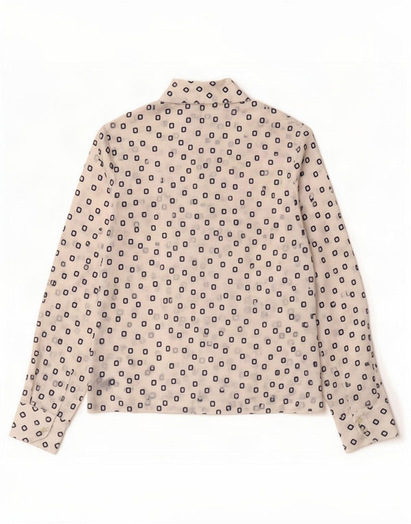 Camisa feminina vintage IT 48 XL branca geométrica