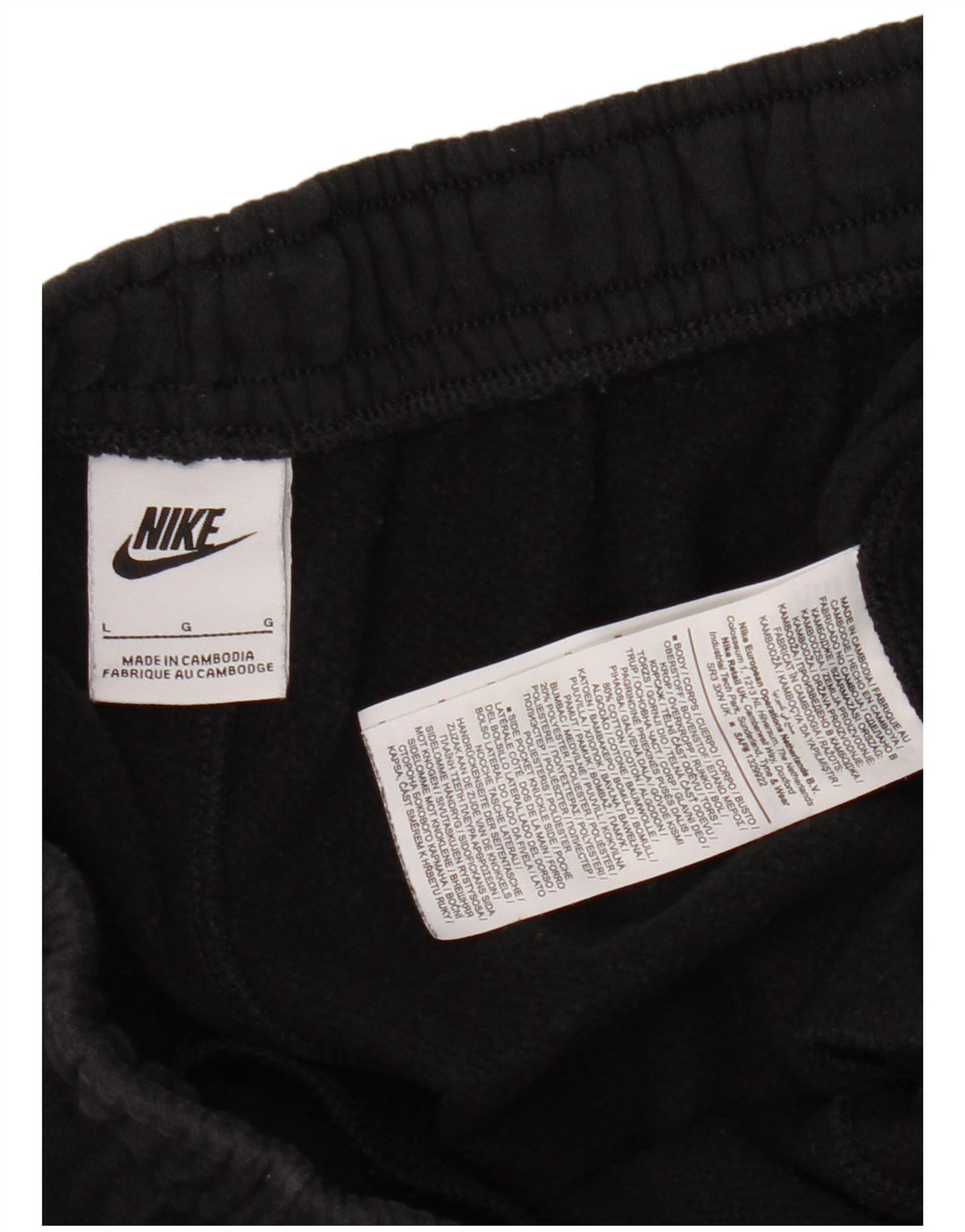 NIKE Mens Cargo Calças de treino Joggers grandes de algodão preto