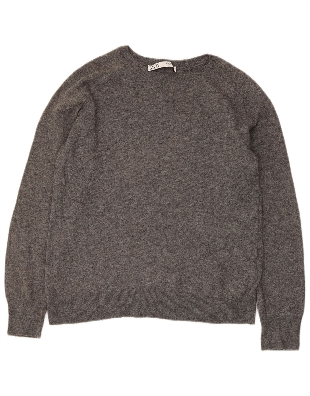 Suéter feminino ZARA com gola canoa Reino Unido 14 cinza médio