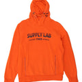 S.OLIVER Mens Graphic Hoodie Jumper Small Orange Cotton Vintage S.Oliver and Second-Hand S.Oliver from Messina Hembry 
