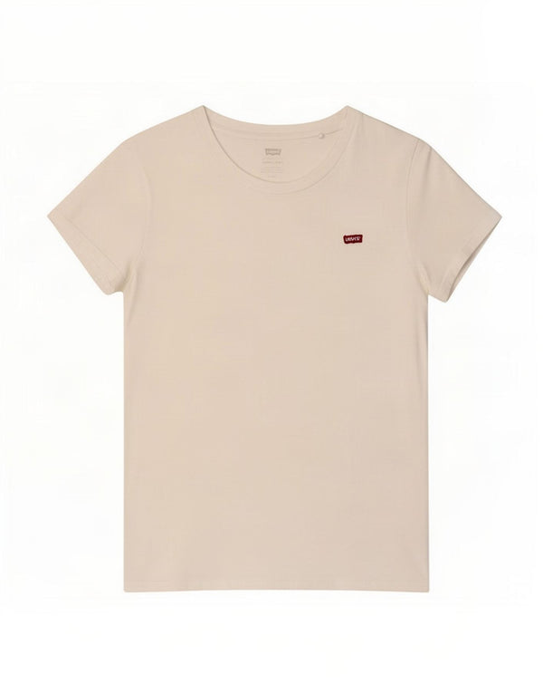 Camiseta feminina Levi's Top UK 10 pequeno algodão branco