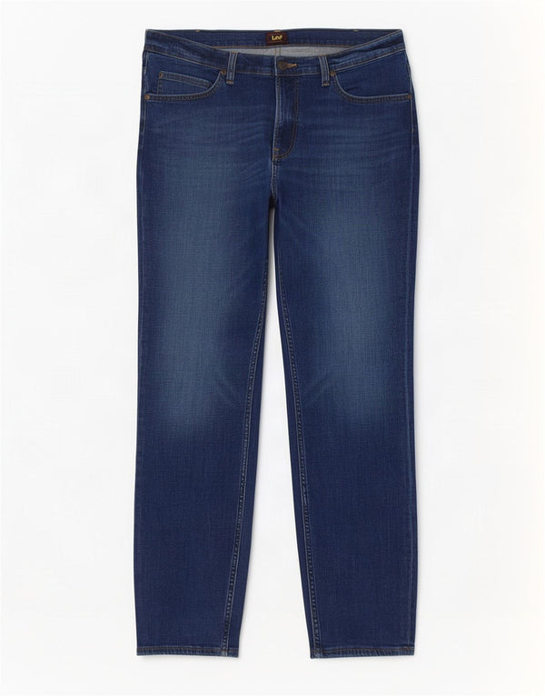 Lee Mens Rider Slim Jeans W34 L30 Azul Algodão