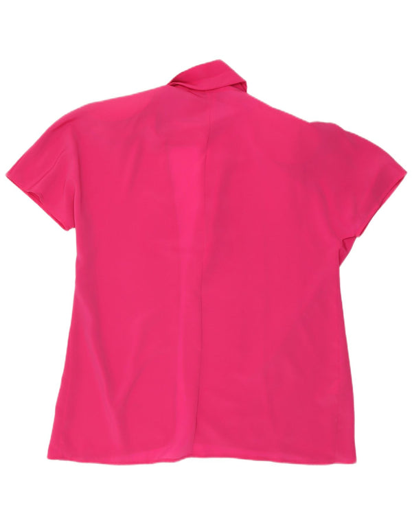 Jaqueta blazer vintage feminina longline manga curta IT 43 rosa médio