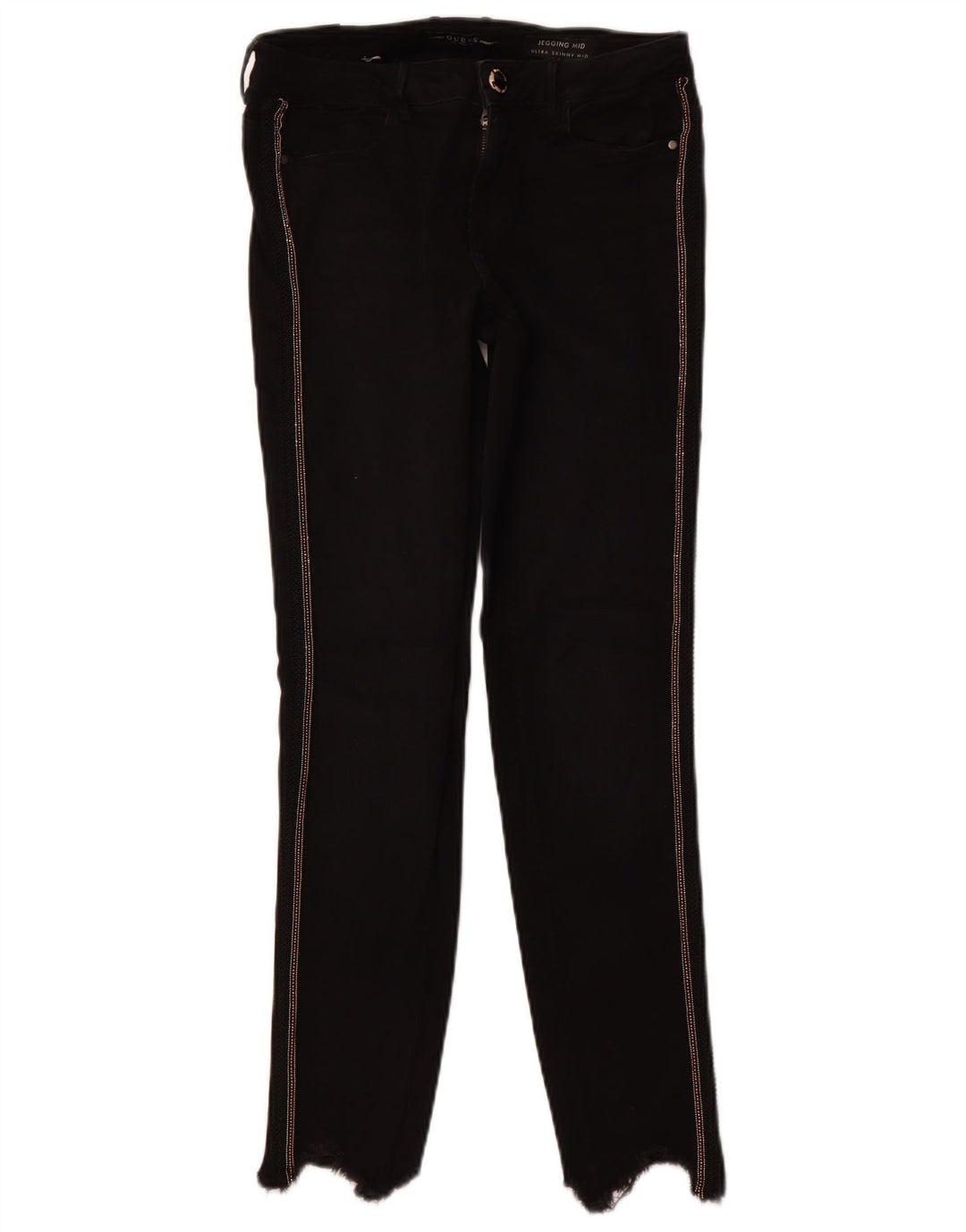 Jeans femininos GUESS cintura média Jegging skinny W28 L28 algodão preto