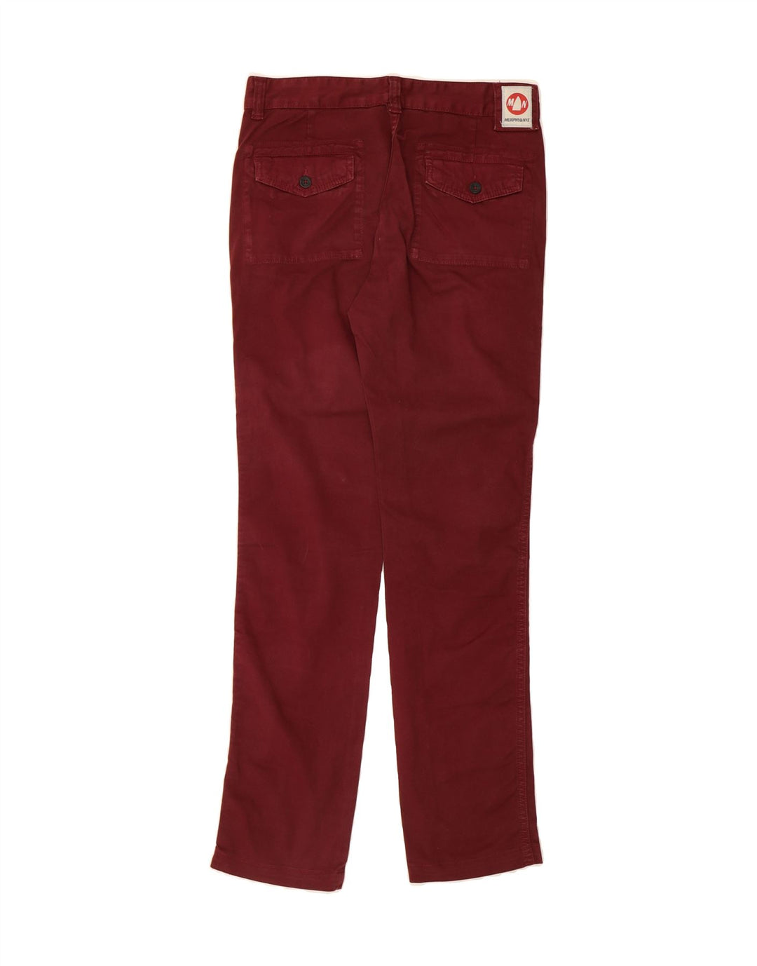 MURPHY & NYE Womens Slim Chino Trousers W30 L32 Red Cotton Vintage Murphy & Nye and Second-Hand Murphy & Nye from Messina Hembry 