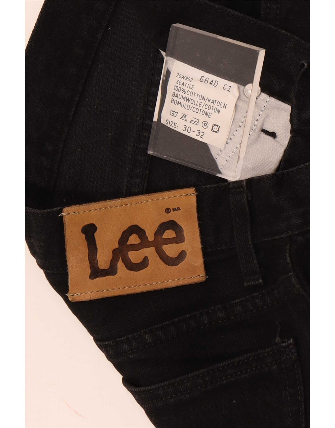 Lee Mens Straight Jeans W30 L32 Algodão Preto