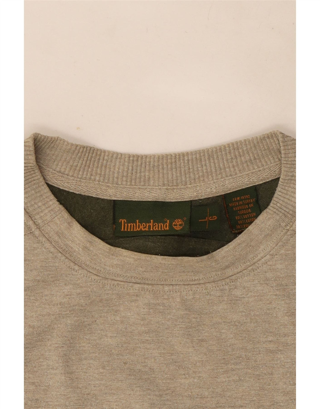 Timberland Mens Top Manga Longa Grande Algodão Cinza