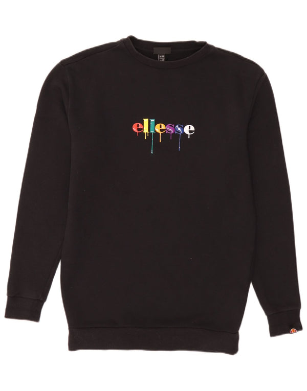 Ellesse moletom masculino gráfico jumper XS algodão preto