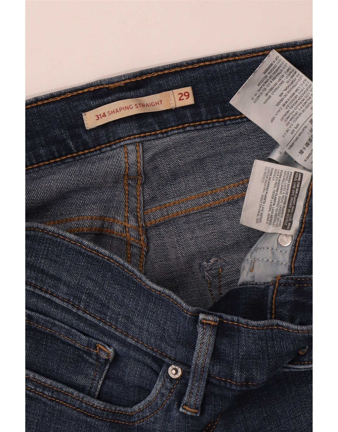 Calça jeans feminina Levi's 314 Shaping Straight W29 L30 azul algodão