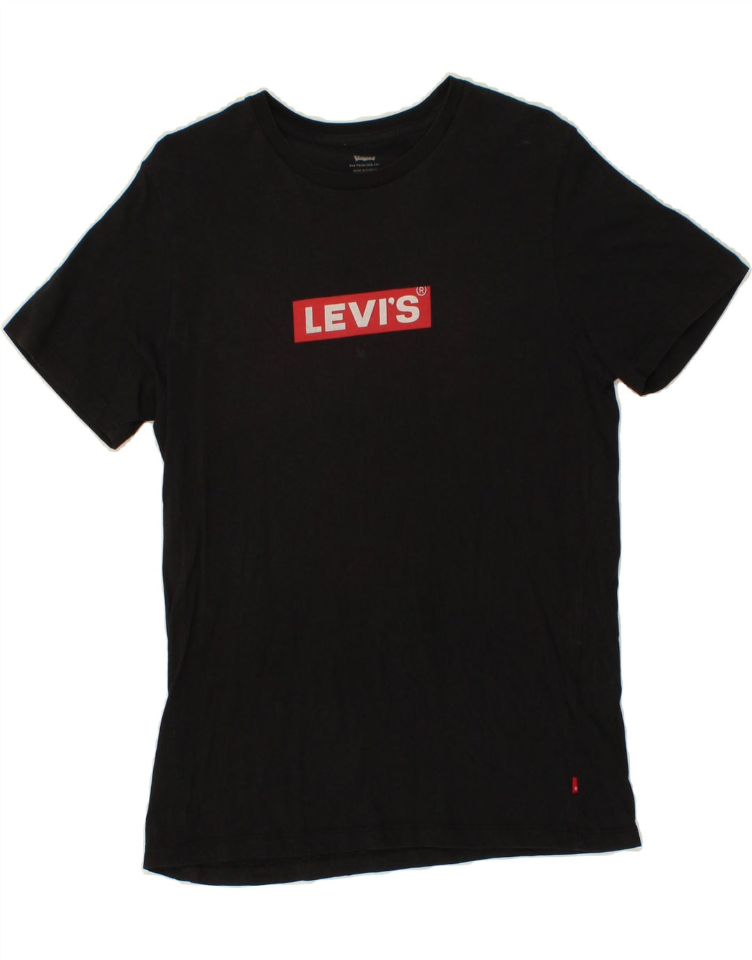 LEVI'S Mens Graphic T-Shirt Top Small Black Vintage Levi's and Second-Hand Levi's from Messina Hembry 