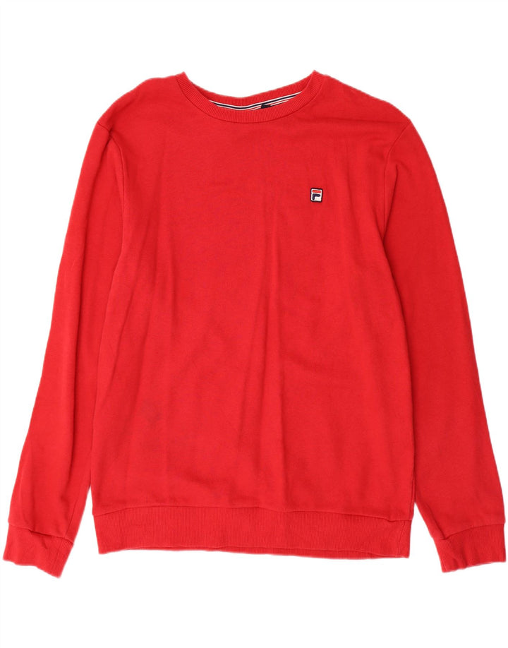 FILA Moletom Masculino Jumper Pequeno Algodão Vermelho