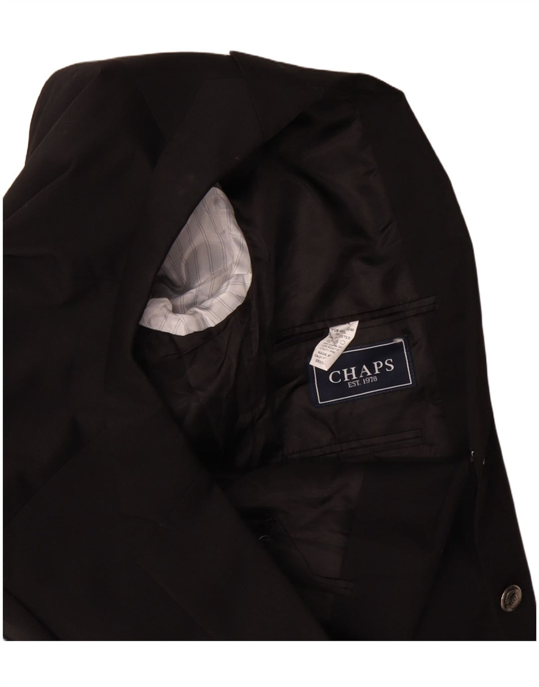 Jaqueta blazer masculina de 2 botões CHAPS Reino Unido 38 médio preto