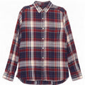 Camisa masculina de flanela French Connection de algodão xadrez azul marinho médio