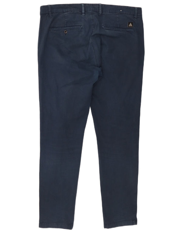Zara Mens Slim Chino Calças EU 48 XL W38 L30 Azul Marinho Algodão
