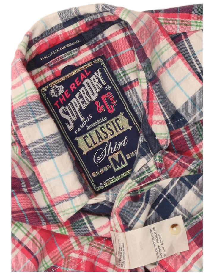 Camisa feminina de flanela Superdry Classic Fit UK 12 algodão multicolorido médio