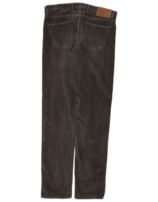 Calça masculina Massimo Dutti de veludo cotelê slim fit UE 42 grande W32 L33 cinza