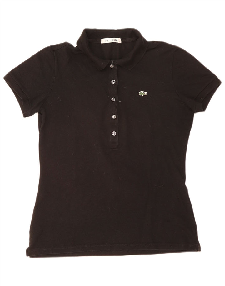 Camisa polo feminina Lacoste tamanho 42 grande algodão preto