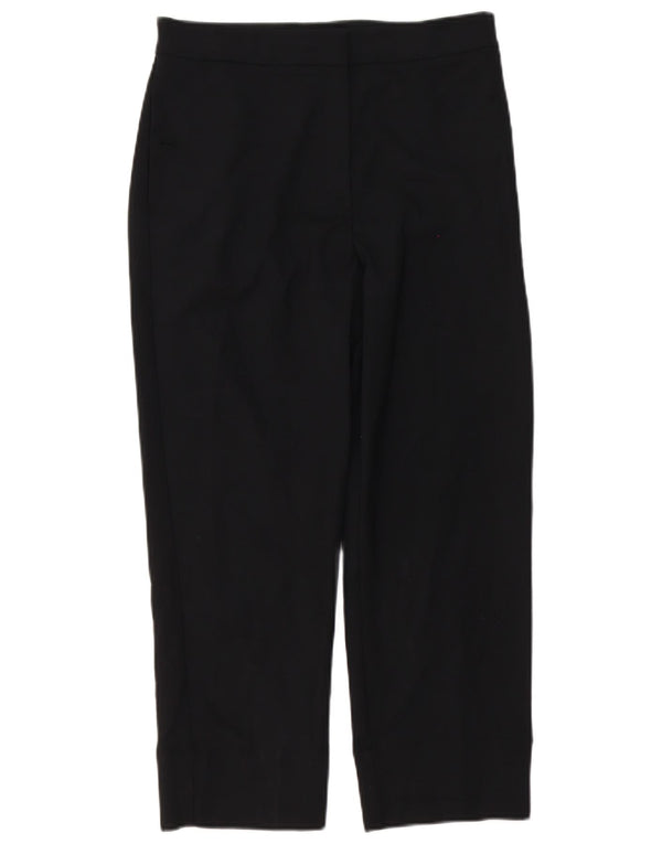 Calça feminina cortada reta Marks & Spencer Reino Unido 10 pequena W28 L24 preta