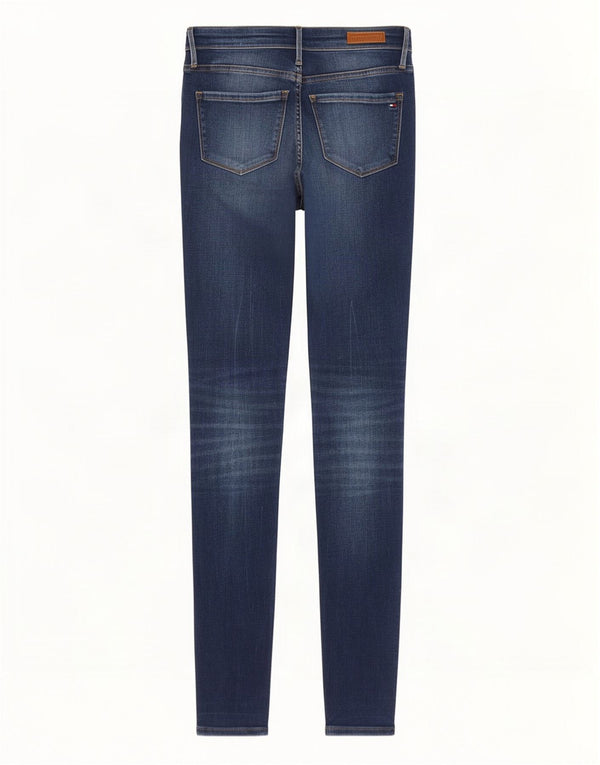 Tommy Hilfiger Feminino Como Skinny Jeans W25 L30 Azul Marinho Algodão