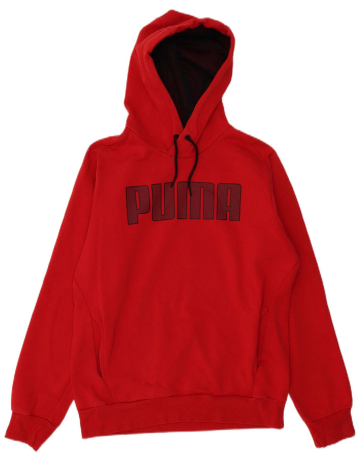 Puma masculino gráfico moletom com capuz pequeno algodão vermelho