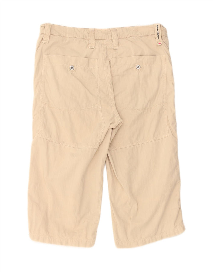 THINK PINK Bermuda masculina IT 50 grande W34 algodão bege