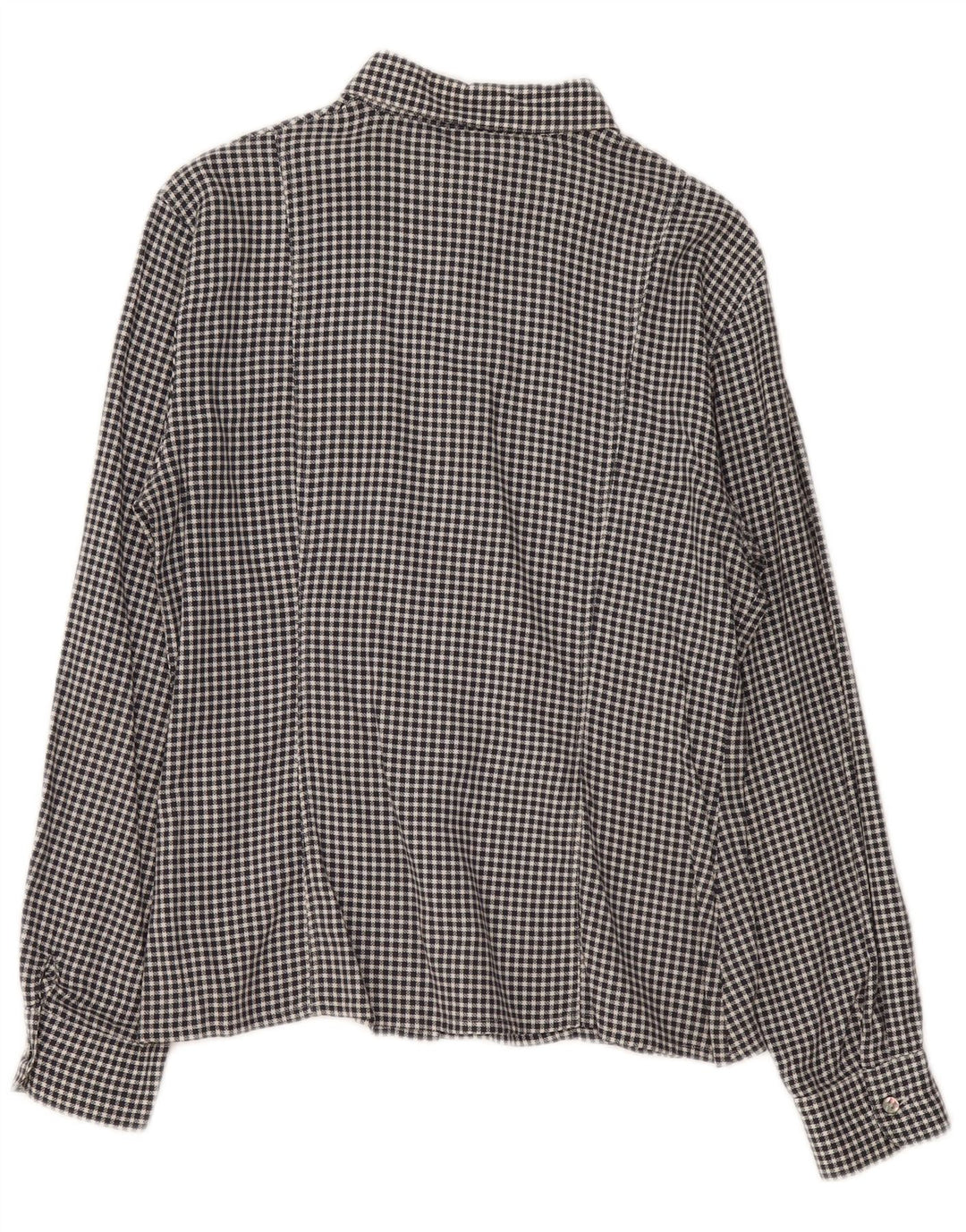 Camisa feminina vintage IT 46 grande algodão guingão preto