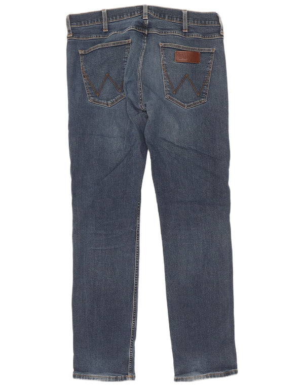 Wrangler Mens Regular Fit Jeans Reta W34 L32 Azul Algodão