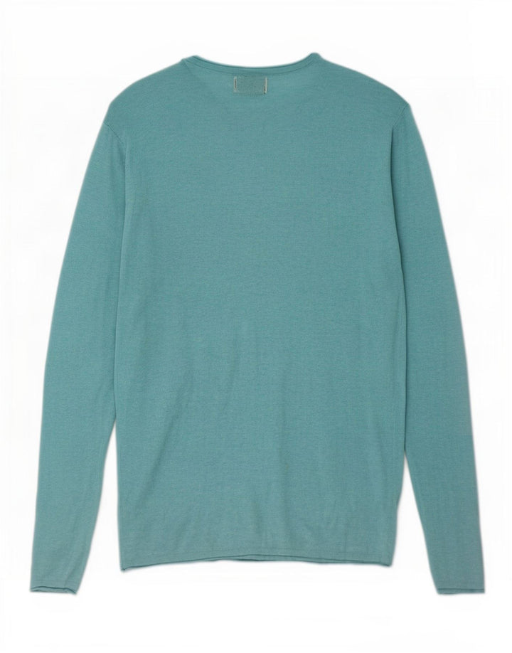 Zara Mens Top Manga Longa XL Turquesa