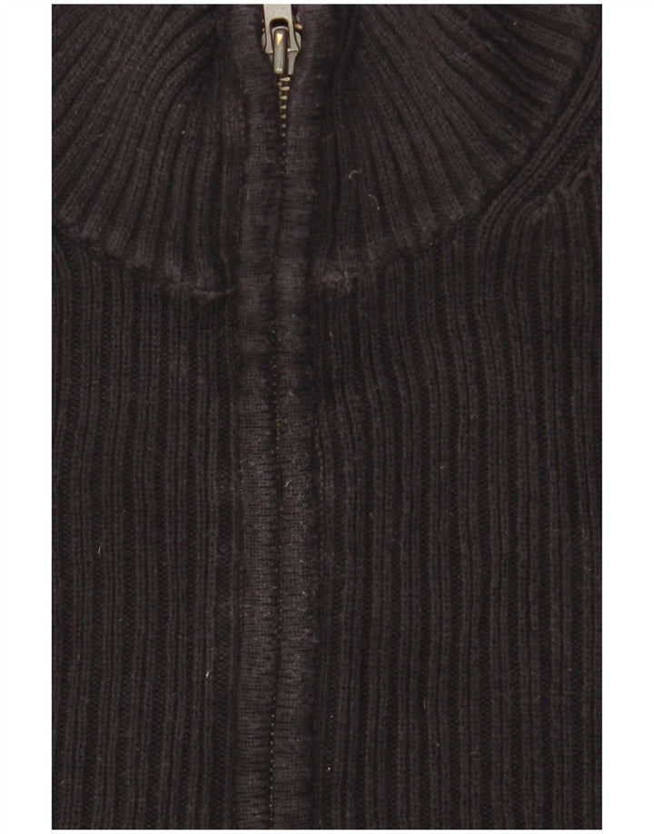 Suéter masculino Calvin Klein com zíper e gola alta de algodão preto