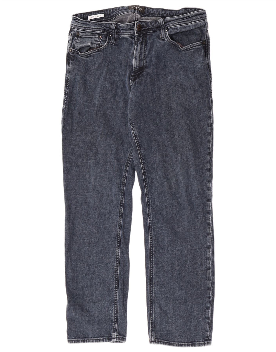 Jack & Jones Mens Clark Regular Straight Jeans W34 L29 Azul Algodão