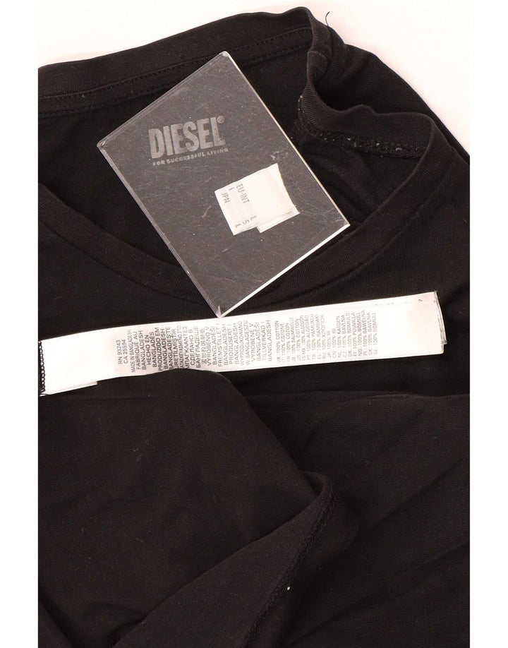 Camiseta masculina Diesel Top grande de algodão preto