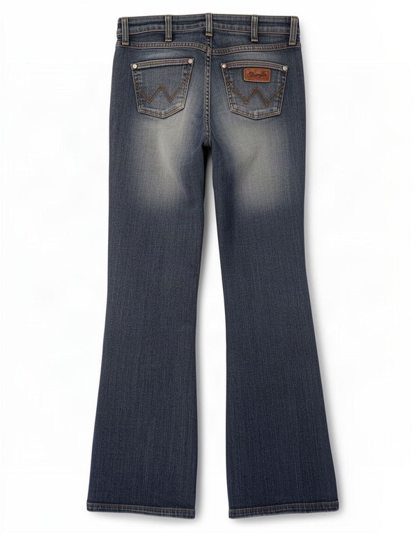Wrangler Feminino Eva Flared Jeans W27 L32 Azul Algodão