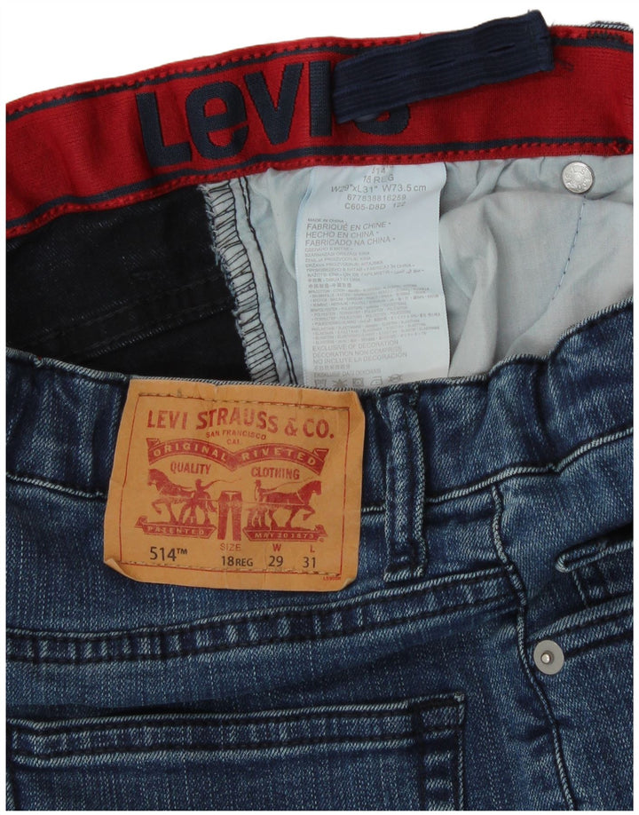 Levi's Boys 514 Straight Jeans 15-16 Anos W29 L31 Azul Algodão
