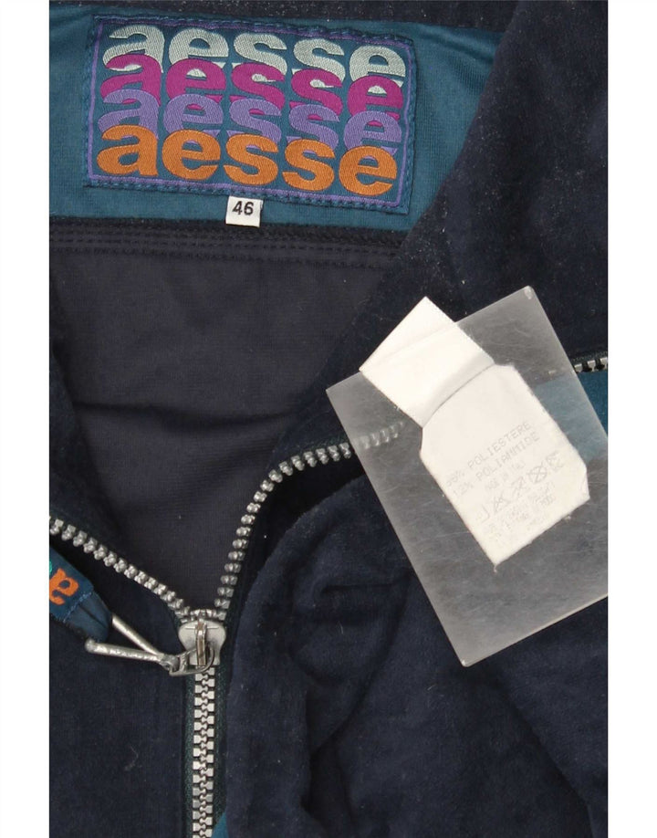 Aesse feminino agasalho completo IT 46 pequeno azul marinho colorblock esportivo