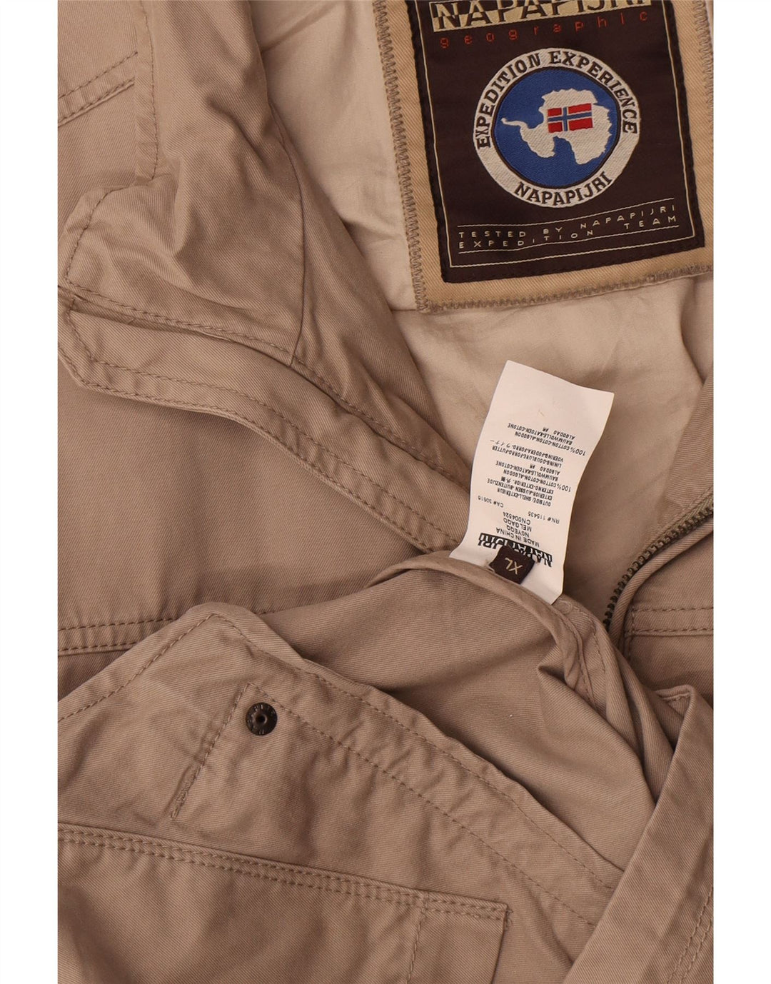 Jaqueta bomber feminina Napapijri UK 18 XL algodão bege