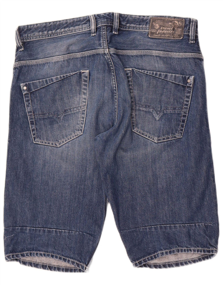 Shorts jeans masculino diesel desgastado W33 algodão azul médio
