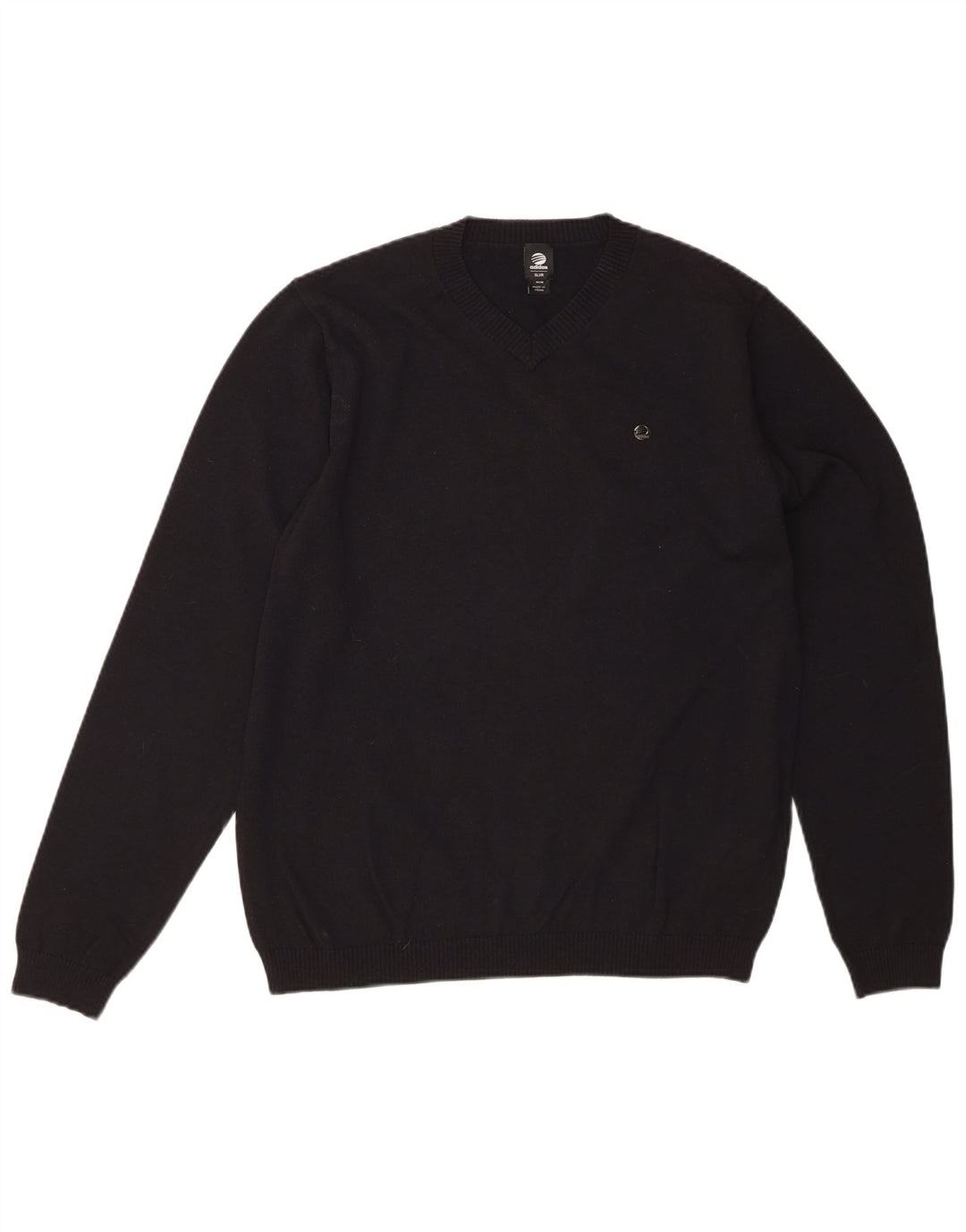 ADIDAS Mens Suéter Jumper com Gola V Preto Médio