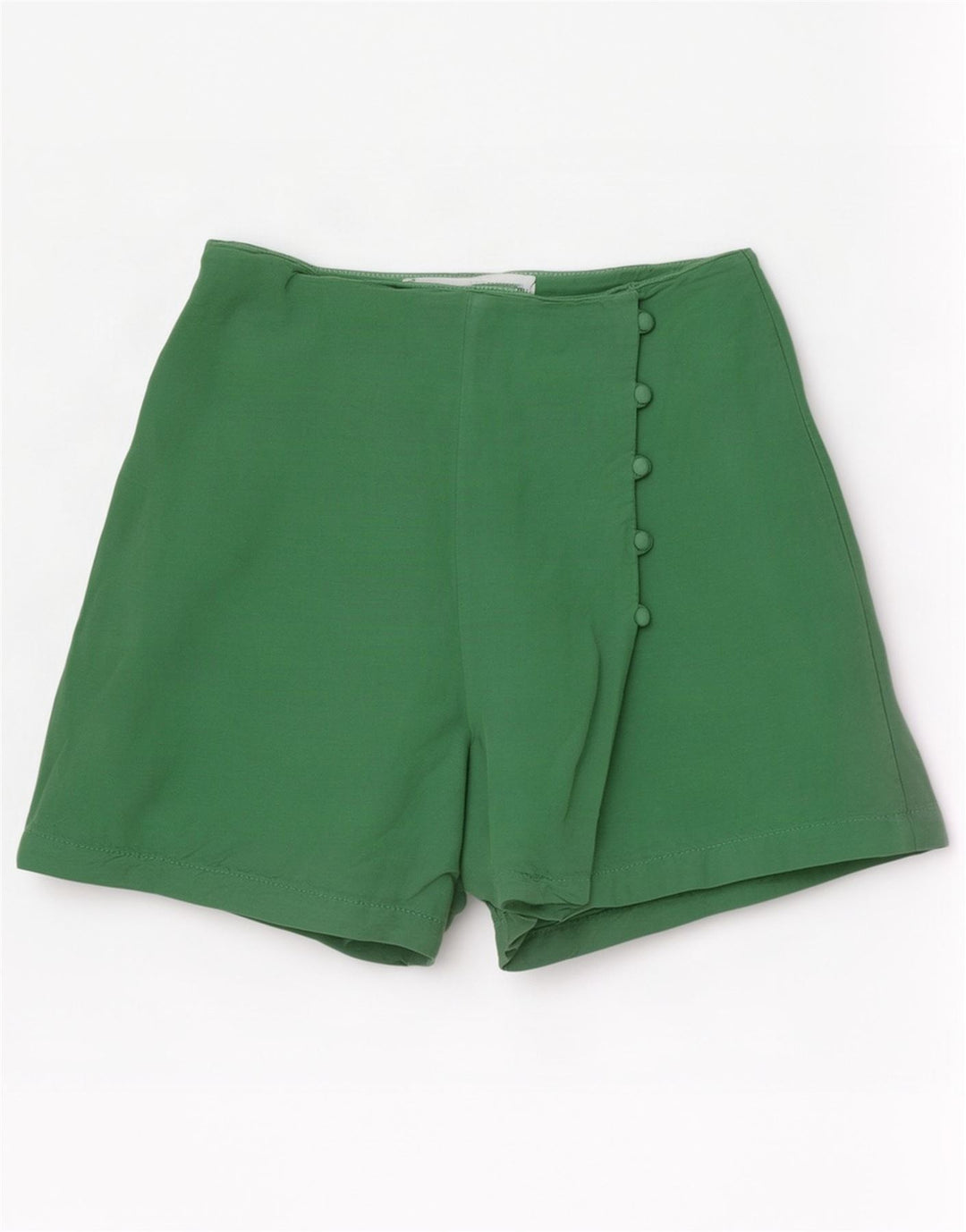 Zara Shorts feminino casual pequeno W26 linho verde