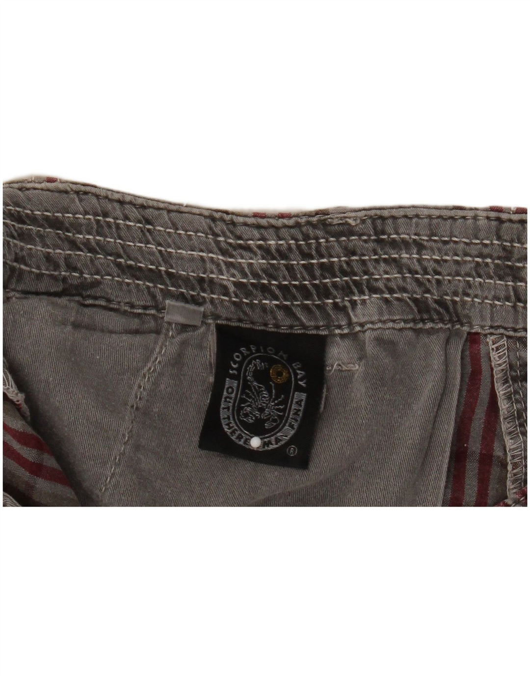 Shorts cargo masculino Scorpion Bay W36 grande algodão xadrez cinza