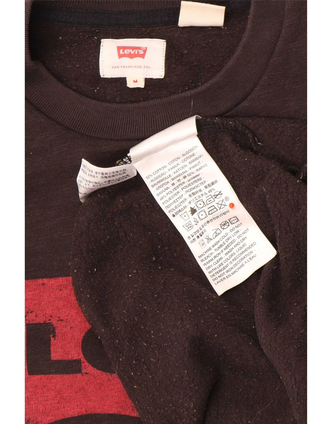 Levi's moletom gráfico masculino jumper médio preto algodão