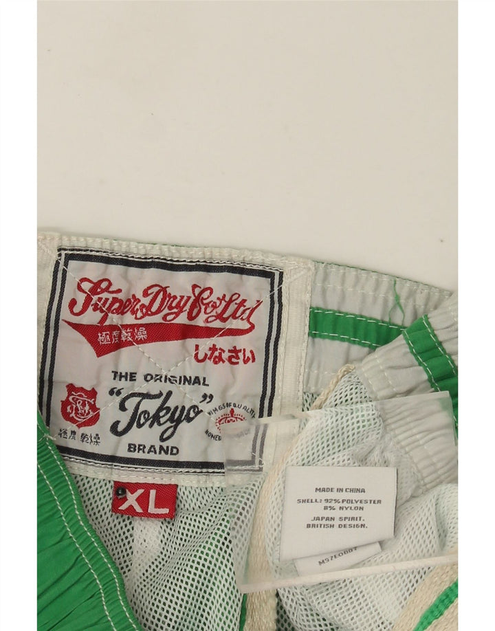 Shorts de natação Superdry masculino gráfico XL verde Colourblock poliéster