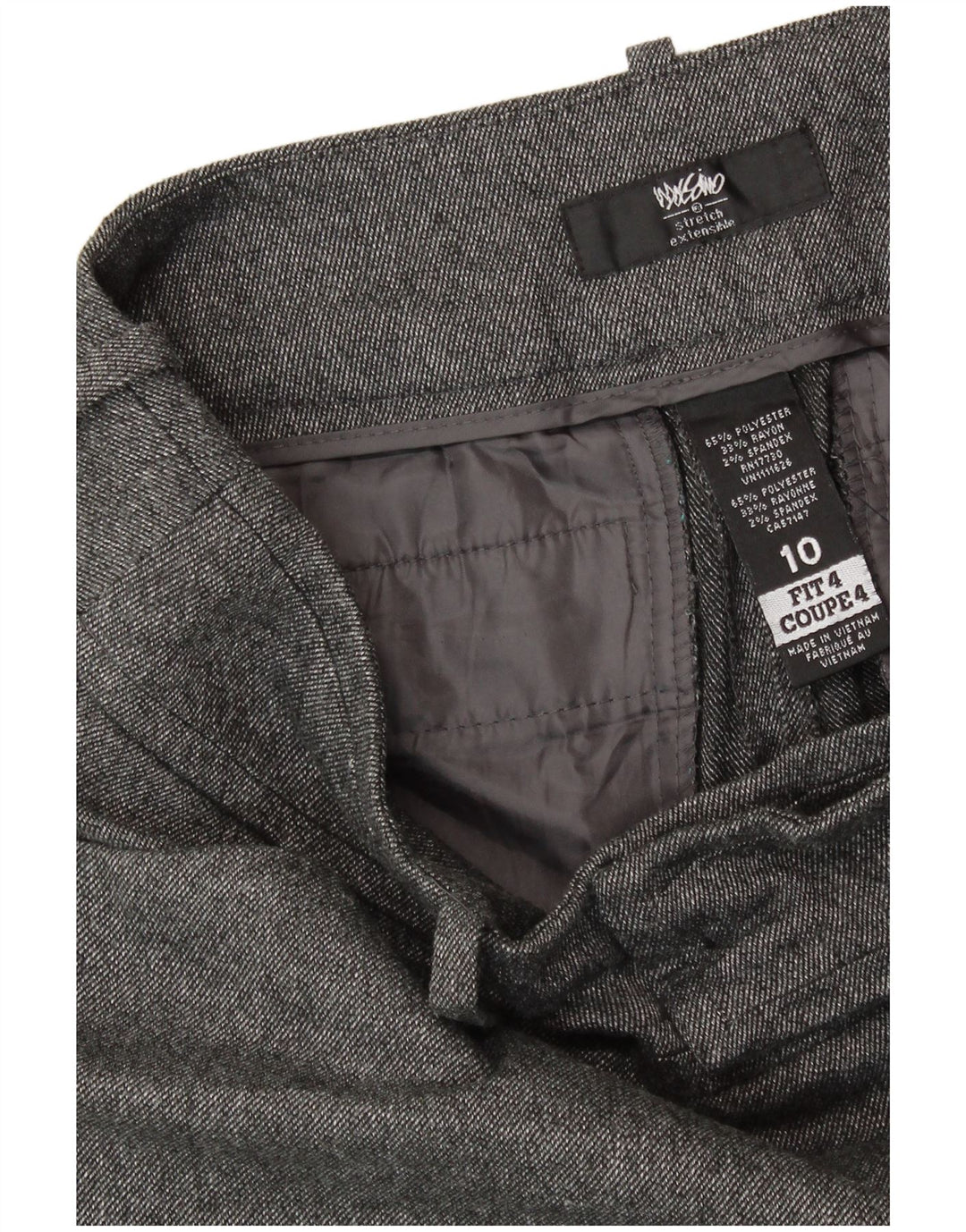 Calça feminina cortada reta MOSSIMO EUA 10 médio W30 L25 cinza