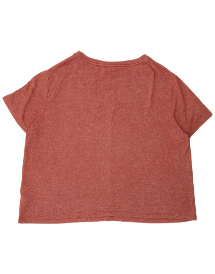 Camiseta feminina grande Marks & Spencer UK 18 XL viscose vermelha